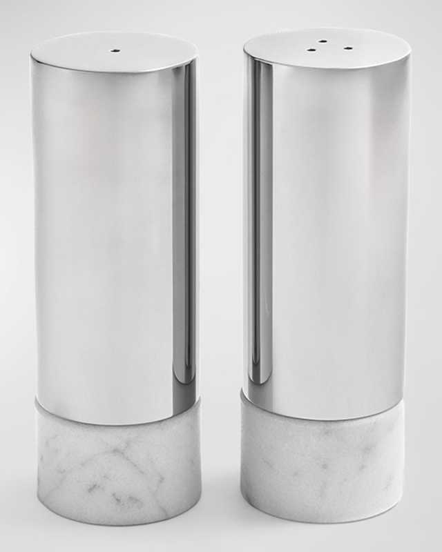 Dual Marble Salt & Pepper Shakers